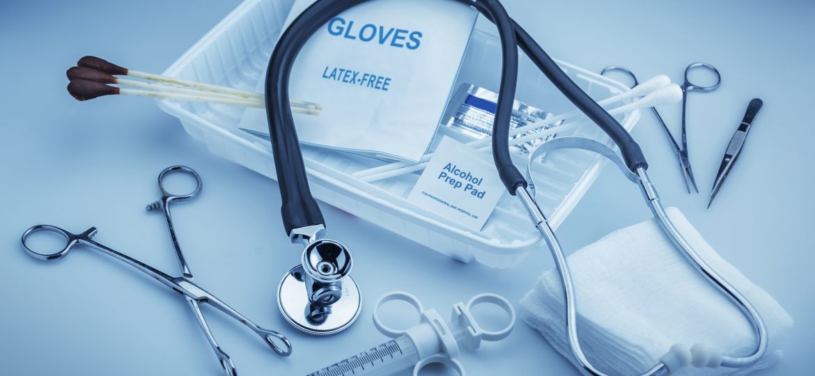Medical,Instruments,For,Ent,Doctor,On,Pale,Blue