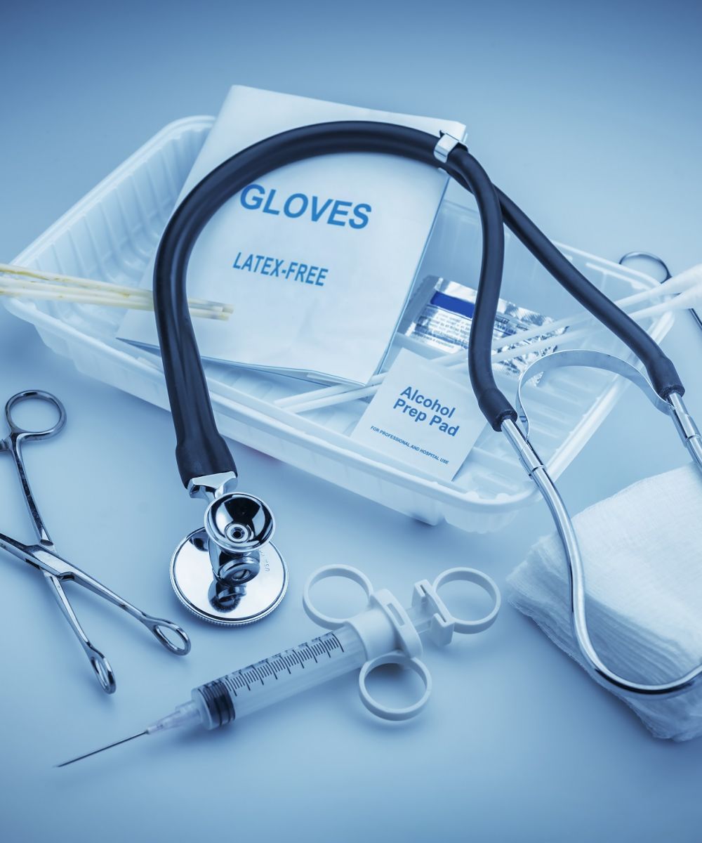 Medical,Instruments,For,Ent,Doctor,On,Pale,Blue
